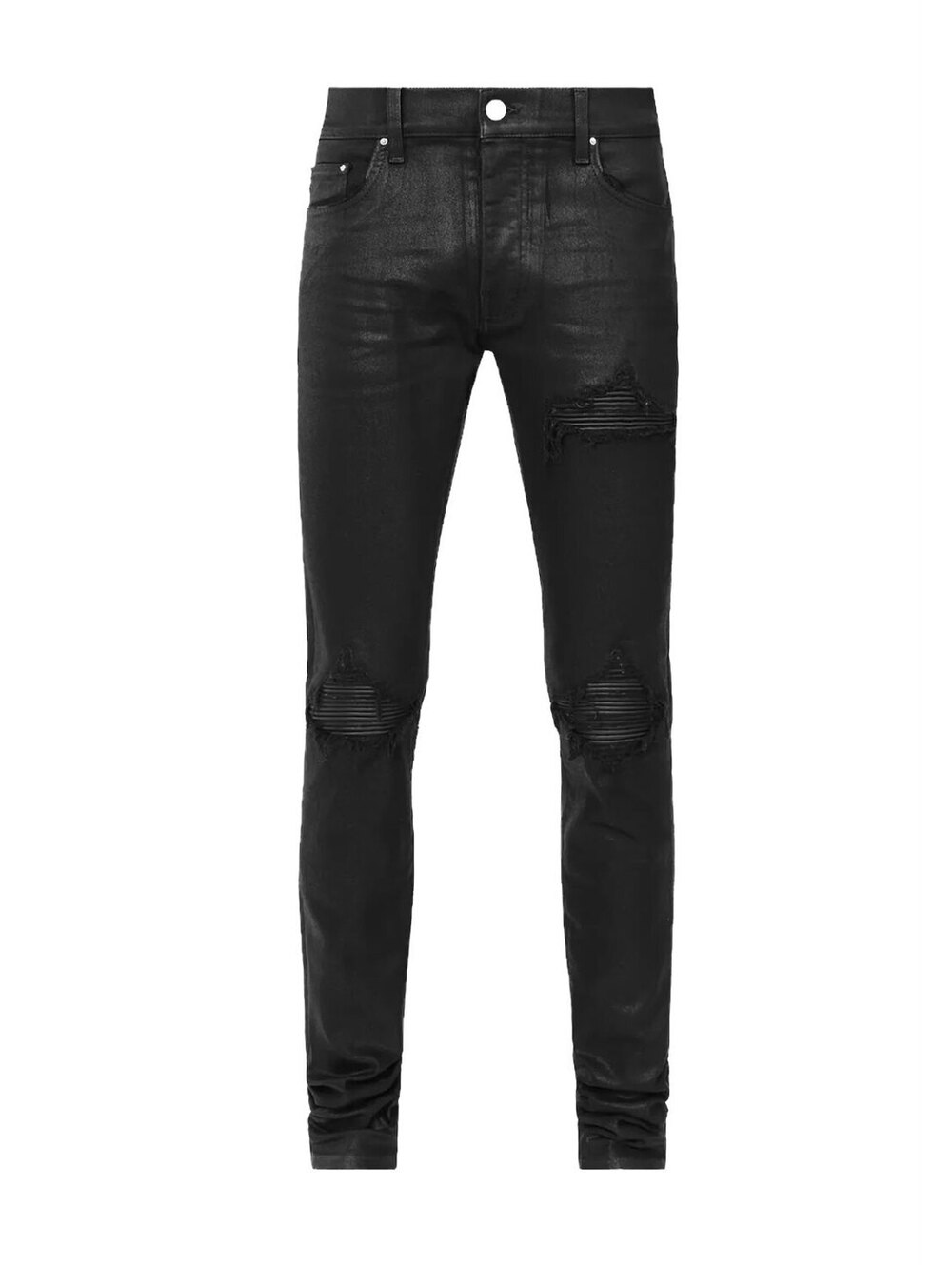 Amiri Black coated MX1 leather jeans 32